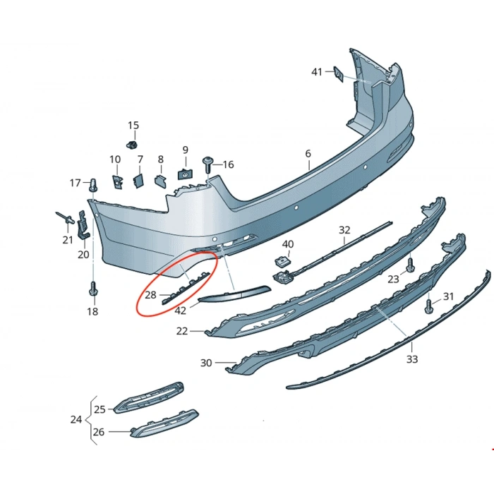 ARKA TAMPON ÇITASI SAĞ S-LİNE A6 2020-