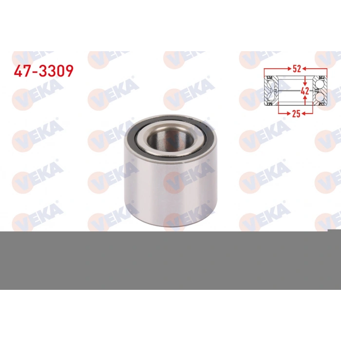 ARKA TEKERLEK RULMANI SOL-SAG 25X52X42 C-ELYSEE 1.6 HDI 2012-/ 301 1.6 HDI 2012-/ 208 1.2- 1.4 HDI-1.6 HDI 2012-/ C3 II 1.4 HDI-1.6 HDI 2009-2016/ CACTUS 1.6 e-HDI 2014-/ DS3 1.6 E-HDI 2009-2013