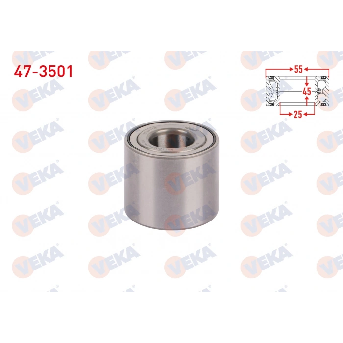 ARKA TEKERLEK RULMANI SOL-SAG 25X55X45 RENAULT CLIO III 1.5 DCI - 1.4i 16v - 1.6i 16v 2005-2012 / MEGANE II 1.5 DCI - 1.6i 16v - 1.4i 16v 2002-2008 / MODUS 1.5 DCI - 1.6 2004-