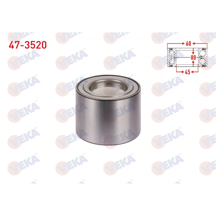 ARKA TEKERLEK RULMANI SOL-SAG 45X80X60 RENAULT MASTER III 2.3 DCI 2010- / OPEL MOVANO B 2.3 CDTI 2010-