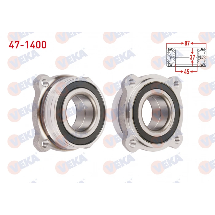 ARKA TEKERLEK RULMANI SOL-SAG ABS OKUYUCULU 4 BJN 45X87X37 BMW 5 SERISI (E39) 520 i-525i-530i-540i-520 D-525 D -530 D 1995-2003/ 5 SERISI (E60) 520 i-523i-525i-530i-540i-520 D-525 D-530 D 2003-2010