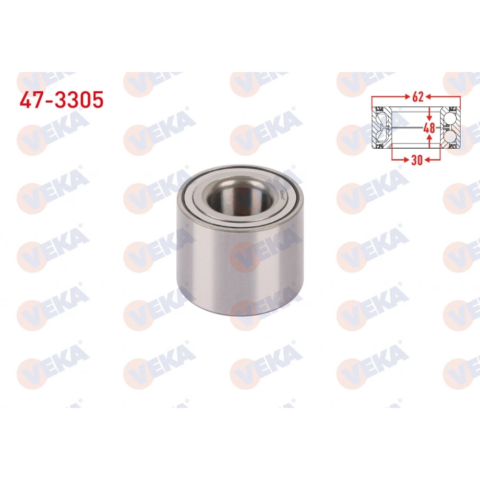 ARKA TEKERLEK RULMANI SOL-SAG KAMPANALI FREN 30X62X48 CLIO III 05-12/CLIO IV 13-/TALISMAN 15-22/CAPTUR 13-/207 06-12/208 12-/307 04-07/C3 II 09-16/C4 04-09/DS3 09-13/DOKKER 12-/LOGAN 04-12/SANDERO 13-