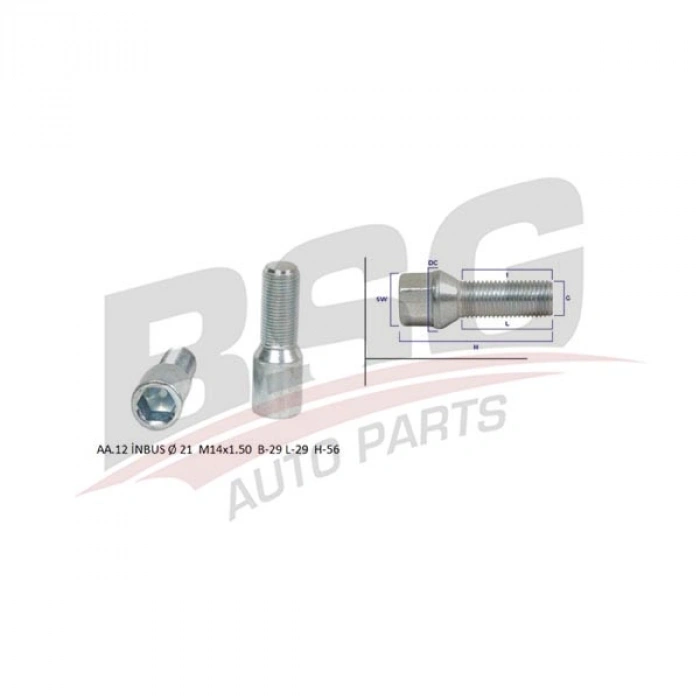 BIJON SAPLAMASI ÇELIK JANT BIJON INBUS UNIVERSAL-(AA.12 INBUS Ø 21 M14X1.50 B-29 L-29 H-56) UNIVERSAL UNIVERSAL UNIVERSAL