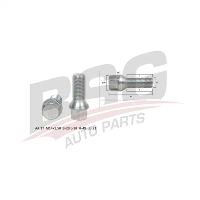 BIJON SAPLAMASI ÇELIK JANT BIJON UNIVERSAL-(AA.17 M14X1.50 B-28 L-28 H-49 DC-21) UNIVERSAL UNIVERSAL UNIVERSAL