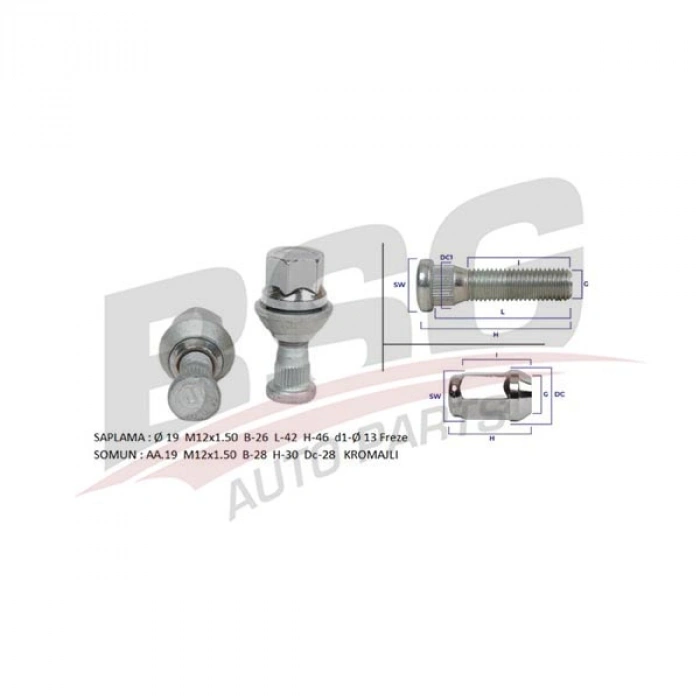 BIJON SAPLAMASI KROMAJ SOMUNLU CONNECT BM 02-13