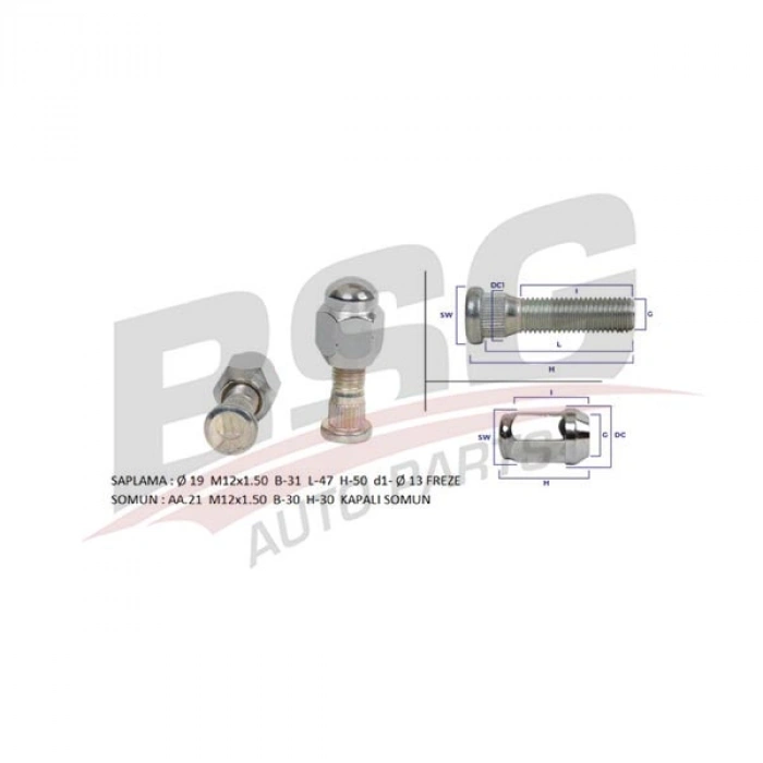 BIJON SAPLAMASI SOMUNLU RANGER BT50 BM 98-12