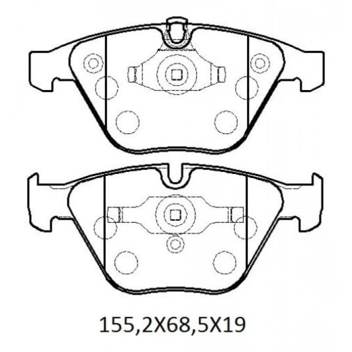 BMW 3 SERI- E90- 05/09; ÖN FREN BALATASI (KABLOSUZ) (DİSK) (155,2X68,5X19)(BRAMAX)