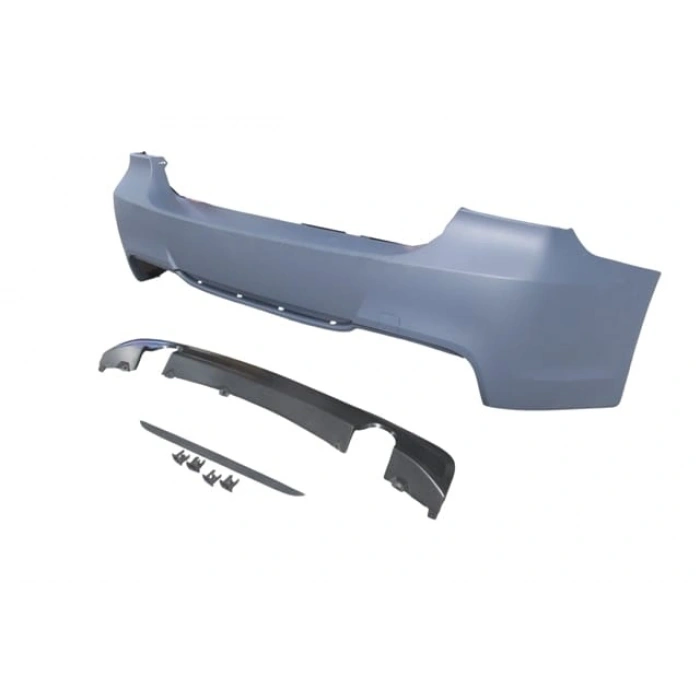 BMW 3 SERI- E90- 05/11; ARKA TAMPON ASTARLI(SEN. YUVALI/KARLIKLI/ÇİFT EGZOS/ ÇEK.KAPAKLI)M-TECH/335İ