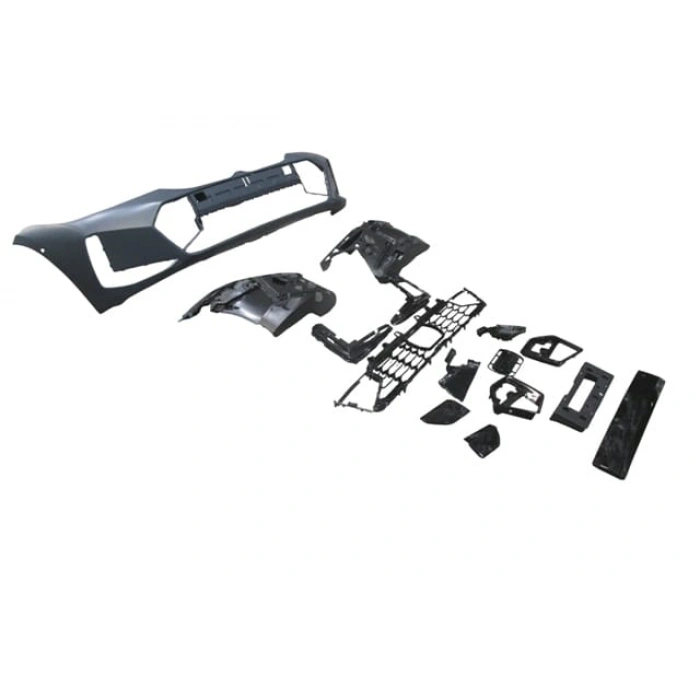 BMW 3 SERI- G20- 23/24; ÖN TAMPON (IZGARALI/BRAKETLİ/PLAKA PLASTİKLİ) (15 PARÇA) (M-TECH)