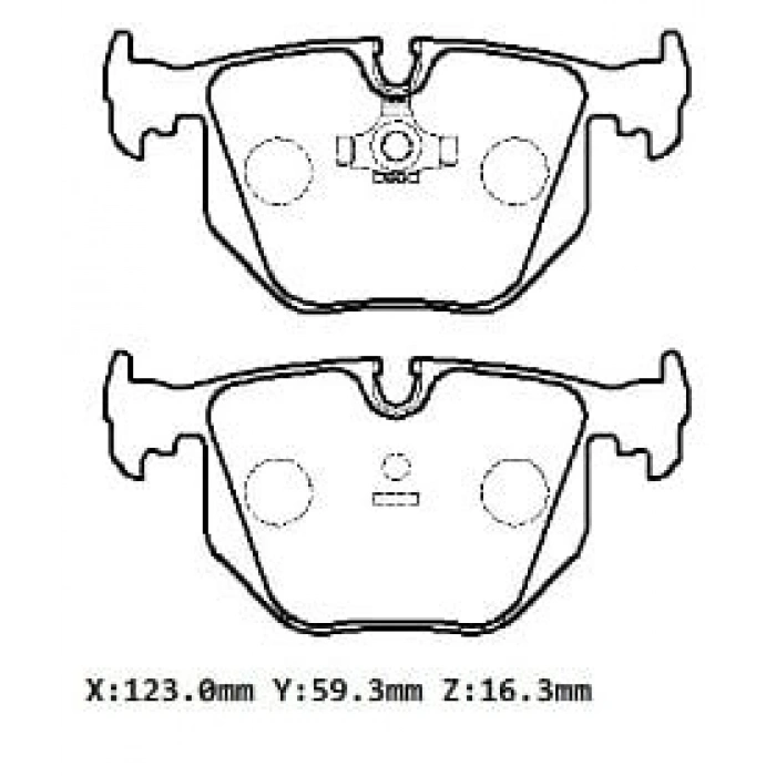 BMW 5 SERI- E34- 92/95; ARKA FREN BALATASI (KABLOSUZ) (DİSK) (123X59,3X16,3) (BRAMAX)