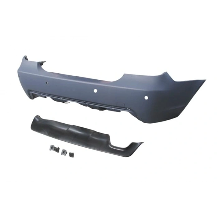 BMW 5 SERI- E60- 04/07; ARKA TAMPON (KARLIKLI/ASTARLI/ÇEKİ DEMİR KAPAKLI/SENSÖR DELİKLİ 24MM)M-TECH