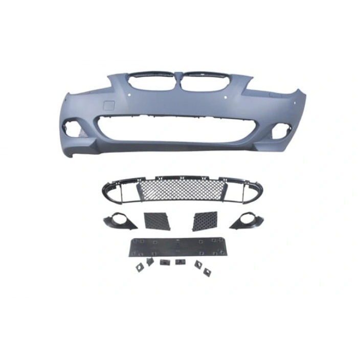 BMW 5 SERI- E60- 04/07; ÖN TAMPON (IZGARALI//PLAKA PLAST.)SEN.DELİKLİ 18MM/F.YIK.LI) (M-TECH) ASTARL