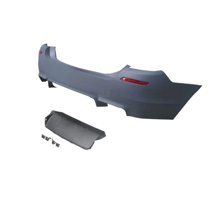 BMW 5 SERI- F10- 10/16; ARKA TAMPON KOMPLE ASTARLI (ÇİFT EGZ.DELİKLİ/KARLIKLI/REFLEKTÖRLÜ) M5 LCI