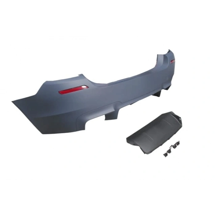 BMW 5 SERI- F10- 10/16; ARKA TAMPON KOMPLE ASTARLI (ÇİFT EGZ.DELİKLİ/KARLIKLI/REFLEKTÖRLÜ) M5 LCI