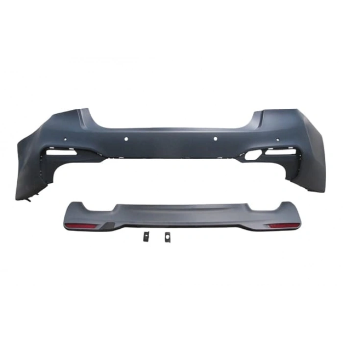 BMW 5 SERI- G30- 17/20; ARKA TAMPON ASTARLI (ÇEKÇ KAPAKLI/KARLIKLI/BRAKETLİ/SENSÖR DELİKLİ) (M-TECH)