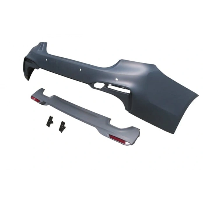 BMW 5 SERI- G30- 17/20; ARKA TAMPON ASTARLI (ÇEKÇ KAPAKLI/KARLIKLI/BRAKETLİ/SENSÖR DELİKLİ) (M-TECH)