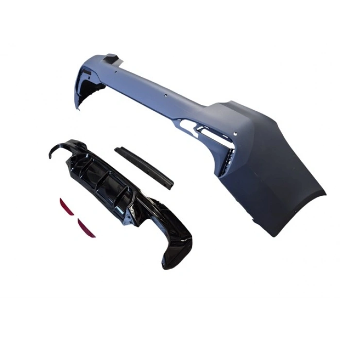 BMW 5 SERI- G30- 20/22; ARKA TAMPON ASTARLI(KARLIKLI/REFLEKTÖRLÜ/ÇEKİ KAPAKLI/SENSÖRLÜ)(M5)