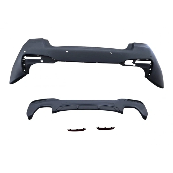 BMW 5 SERI- G30- 20/22; ARKA TAMPON (KARLIKLI/REFLEKTÖRLÜ/ÇEKİ KAPAKLI/SENSÖRLÜ) (M-TECH)