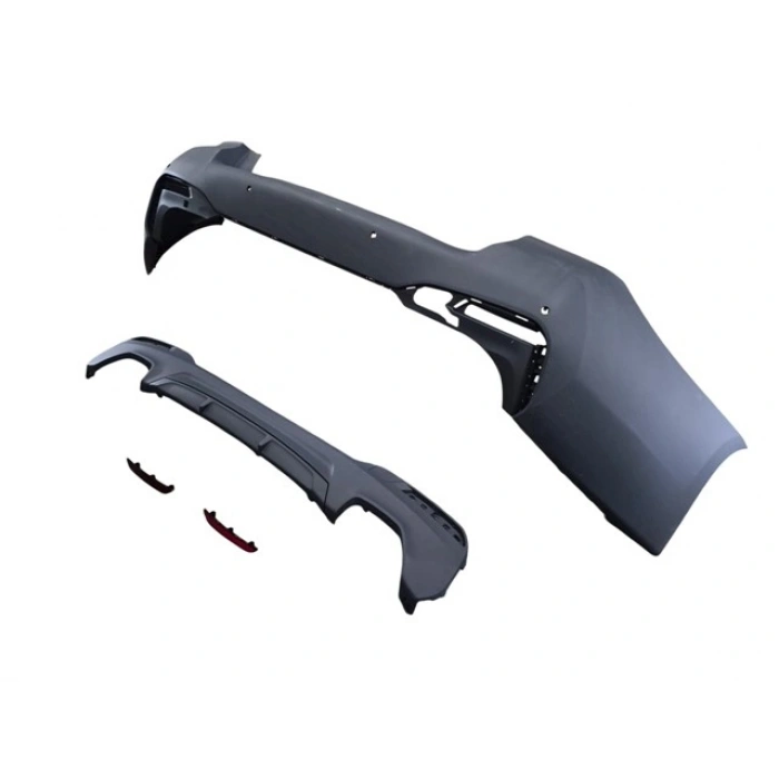 BMW 5 SERI- G30- 20/22; ARKA TAMPON (KARLIKLI/REFLEKTÖRLÜ/ÇEKİ KAPAKLI/SENSÖRLÜ) (M-TECH)