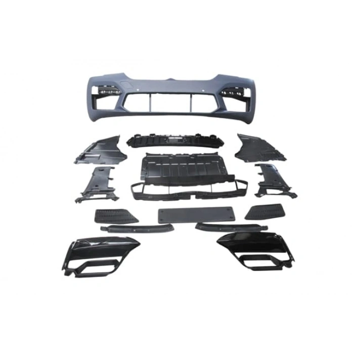 BMW 5 SERI- G30- 20/22; ÖN TAMPON GRİ (IZGARALI/SİS KAPAKLI/SENSÖR DELİKLİ) (F90/M5/LCI)