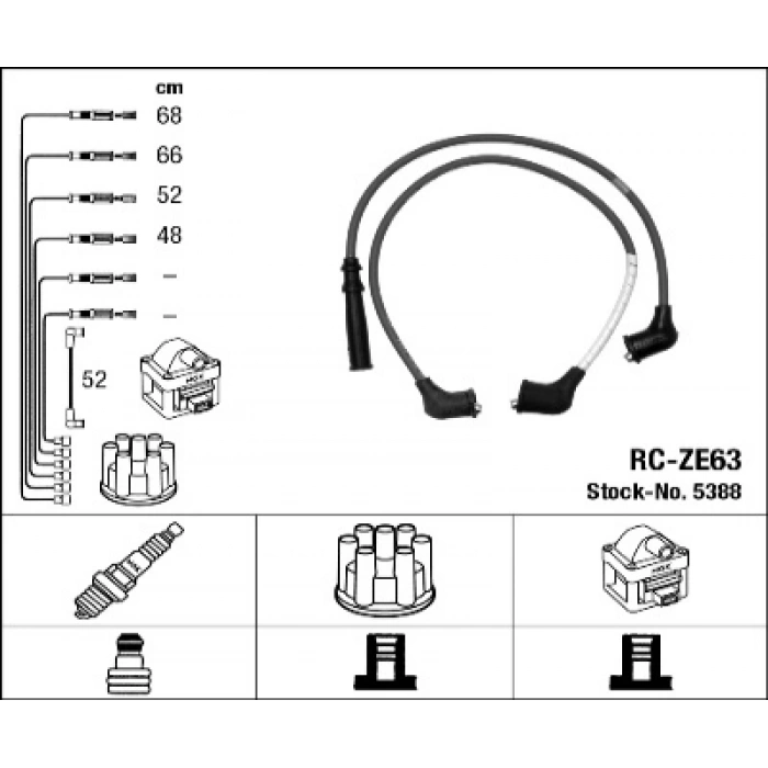 BUJİ KABLOSU MAZDA 323 90-96 1,6 BG MOTOR (ÖZEL LPG SERİ/MAVİ SİLİKON/PERFORMANS TİP) (NGK5388)