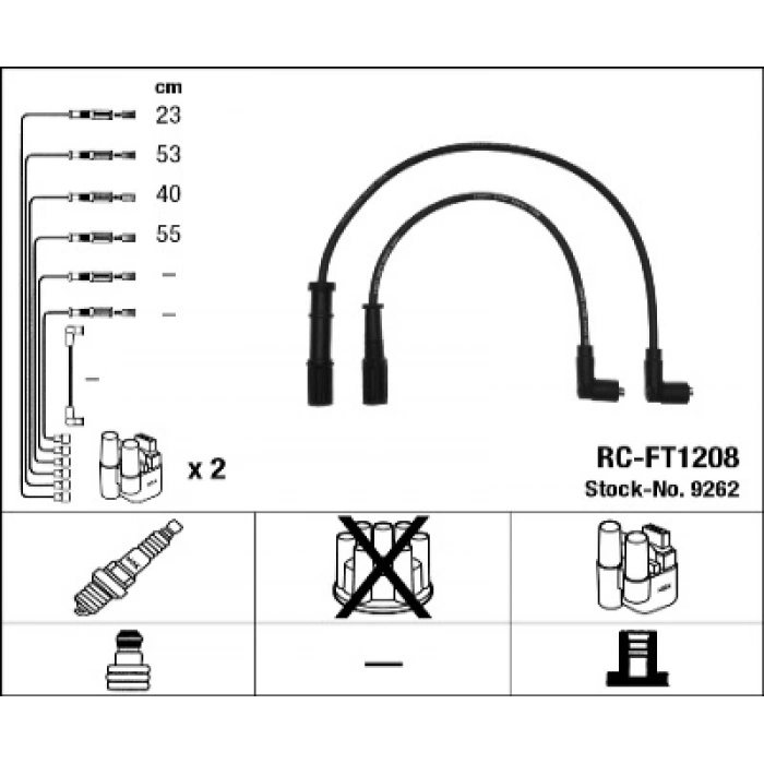 BUJI KABLOSU RC-FT1208 PALIO-DOBLO-PUNTO-PANDA-SIENA 1.2 8V 97-