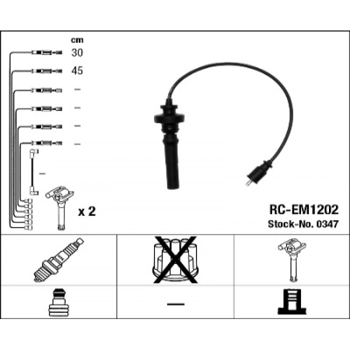 BUJI KABLOSU TAKIM RC-EM1202 LANCER (CS) 1.6 03-07
