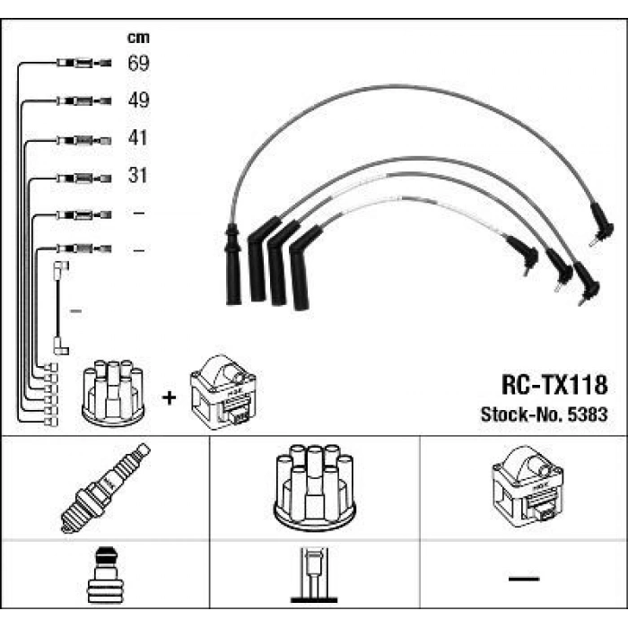 BUJİ KABLOSU TOYOTA COROLLA AE101 ENJEKSİYONLU 1,6 (ÖZEL LPG SERİ /MAVİ SİLİKON/PERFORMANS TİP) (NGK9616)