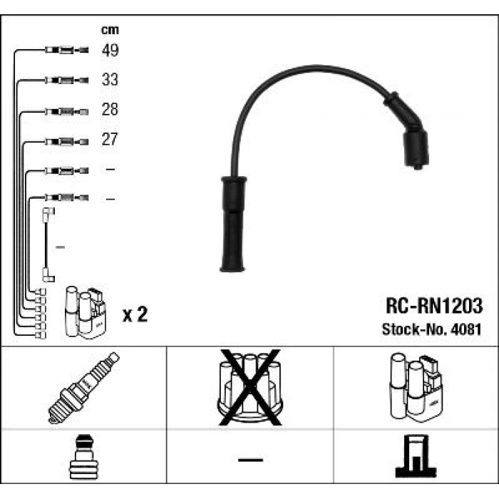 BUJİ KABLOSU VOLVO S40-V40 1.6-1.8-2.0 95-2003 (ÖZEL SİLİKON/PERFORMANS TİP)(NGK8492)