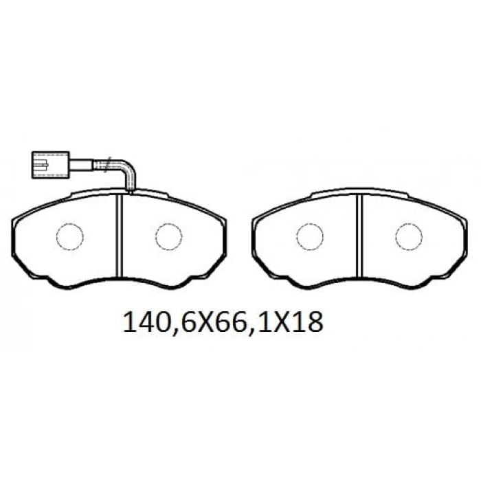 CITROEN JUMPER- 02/07; ÖN FREN BALATASI 2,0/2,2/2,5/2,8 (2 KABLOLU)(DİSK) (140,6X66,1X18) (FMK)