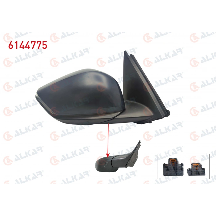 DIS DIKIZ AYNASI SAG ELEKTRIKLI ISITMALI ASTARLI OTOMATIK KATLANIR SINYALLI SENSORLU ALT AYDINLATMALI CITROEN 12 PIN C4 III 2020- (A1)