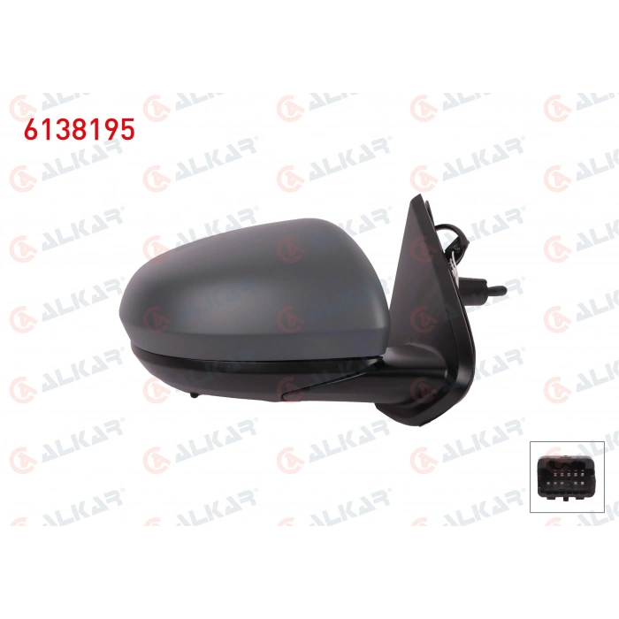 DIS DIKIZ AYNASI SAG MEKANIK ASTARLI SENSORLU 2 PIN DACIA DUSTER 2017- (A1)