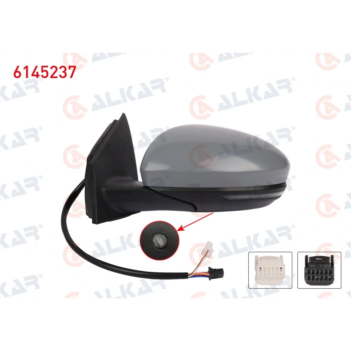 DIS DIKIZ AYNASI SOL ELEKTRIKLI ISITMALI ASTARLI OTOMATIK KATLANIR SINYALLI 11 PIN ALT AYDINLATMA RENAULT MEGANE IV 2015- (A1)