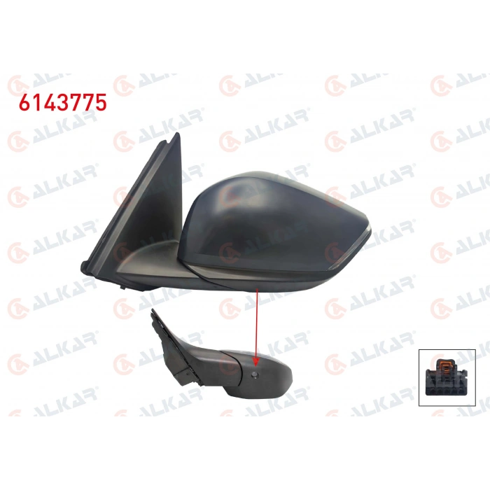 DIS DIKIZ AYNASI SOL ELEKTRIKLI ISITMALI ASTARLI OTOMATIK KATLANIR SINYALLI ALT AYDINLATMALI 10 PIN CITROEN C4 III 2020- (A1)