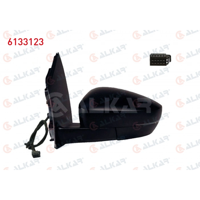 DIS DIKIZ AYNASI SOL MEKANIK ASFERIK SINYALLI DIKDORTGEN SOKETLI 2 PIN VOLKSWAGEN POLO (6R1, 6C1) 2010- (A1)