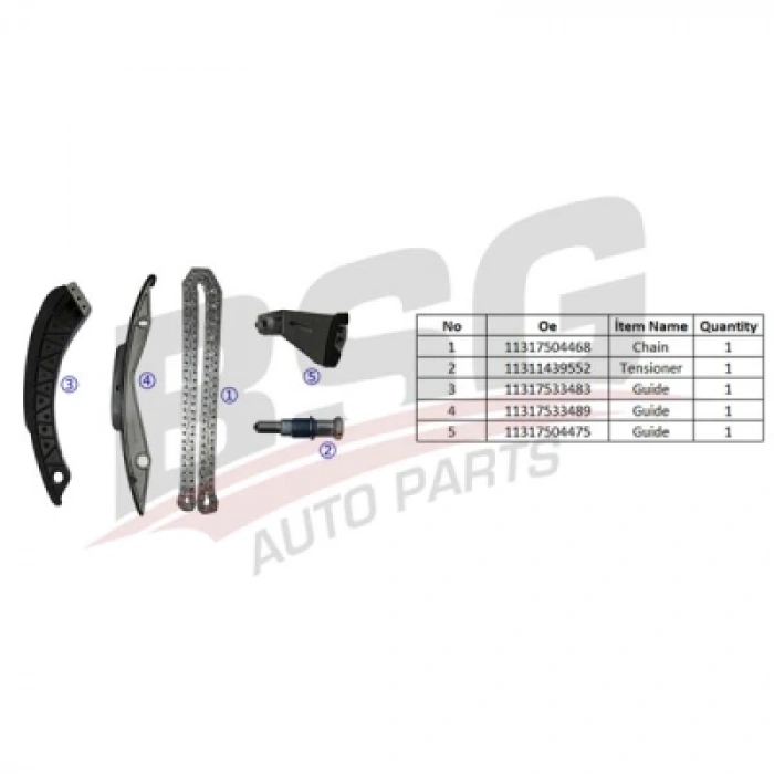 EKSANTRIK ZINCIR SETI ZINCIR-3 KIZAK-ZINCIR GERGISI E60-E61-E63-E64-E65-E66-X5 E53-X5 E70 N62 05-10