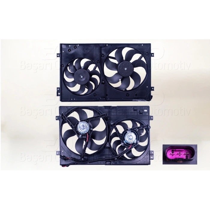 FAN MOTORU DAVLUMBAZLI (345 MM-290 MM-3 FIS-3 FIS) VW GOLF4 BORA AUDI A3 TT SEAT LEON TOLEDO SKODA OCTAVIA 1 1.4 1.6 1.8 1.8 T1.9 TDI 2.0 2.3 V5 98 >