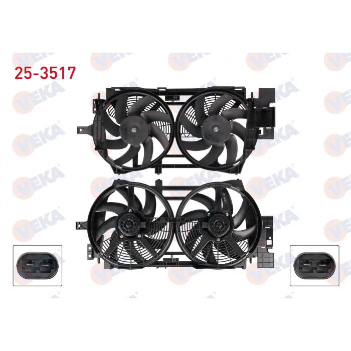 FAN MOTORU DAVLUMBAZLI CIFT FANLI RENAULT LAGUNA 1.6i 16V - 1.8i 16v - 1.9 DCI - 2.0i 16v - 2.2 DT - 3.0i 1993-2001