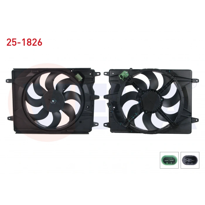 FAN MOTORU DAVLUMBAZLI REZIS. (404MM+9KANAT+2FIS) FIAT EGEA 1.4 16v 95 HP 2015 >