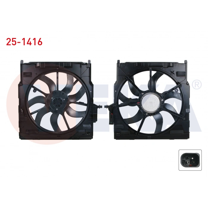 FAN MOTORU DAVLUMBAZLI TEKLI (600W) BMW X5 (E70) 3.0 D - 3.5 XD - 4.0 D 2007-2012/ X5 (F15,F85) 2.5 D - 3.0 D - 4.0 e 2014-/ X6 (E71,E72) 3.0 D - 3.5 D - 4.0 D 2008-
