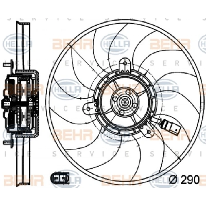 FAN MOTORU SAG (1,4 TSI-1,6 TDI-2,0 TDI) GOLF5-GOLF6-JETTA-PASSAT-CADDY-A3-LEON CAYC-CAYD-CBZA-CBZB 1,2 TSI-1,6 TDI 04-13