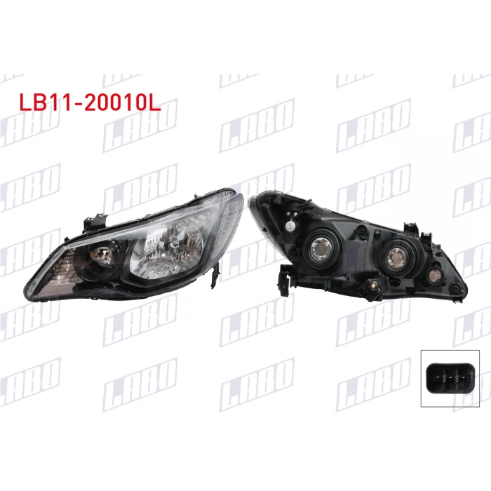 FAR SOL SIYAH HALOJEN MAKYAJLI HONDA CIVIC FD6 2009-2012 (A1)
