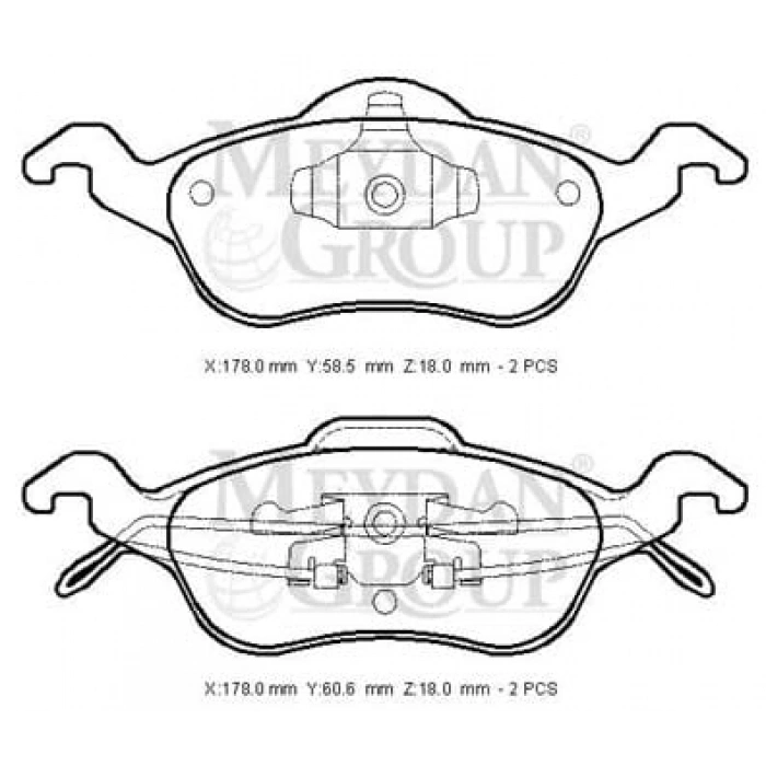 FORD FOCUS- SD/HB- 05/07; ÖN FREN BALATASI 1,4/1,6/1,8/2,0 (DİSK) (178X58,5X18/178X60,6X18) (BRAMAX)