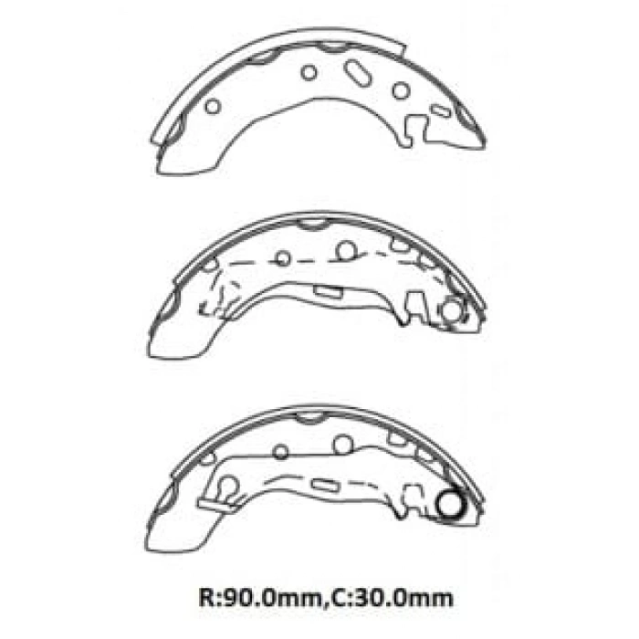 FORD KA- 98/06; ARKA FREN PABUCU 1,0/1,3cc (90X30) (BRAMAX)