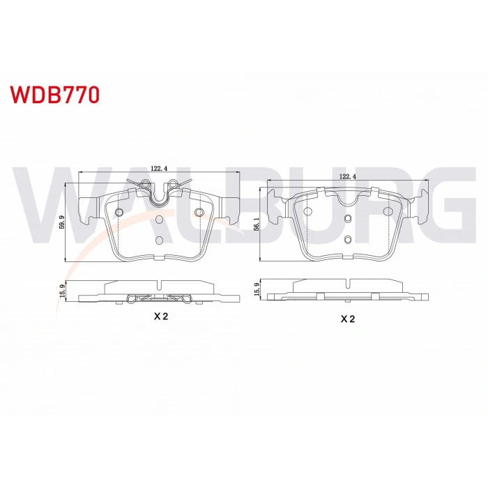 FREN BALATA ARKA 18 JANT LAND ROVER DISCOVERY SPORT (LC) 2.0 TD4 14-/ DISCOVERY SPORT 2.0 Si4 14-/ VOLVO S90 II 2.0 D5 16-/ XC90 II 2.0 D5 15-/ JAGUAR XF (JB) 2.0 D 16-/ XE (X760) 2.0 15-
