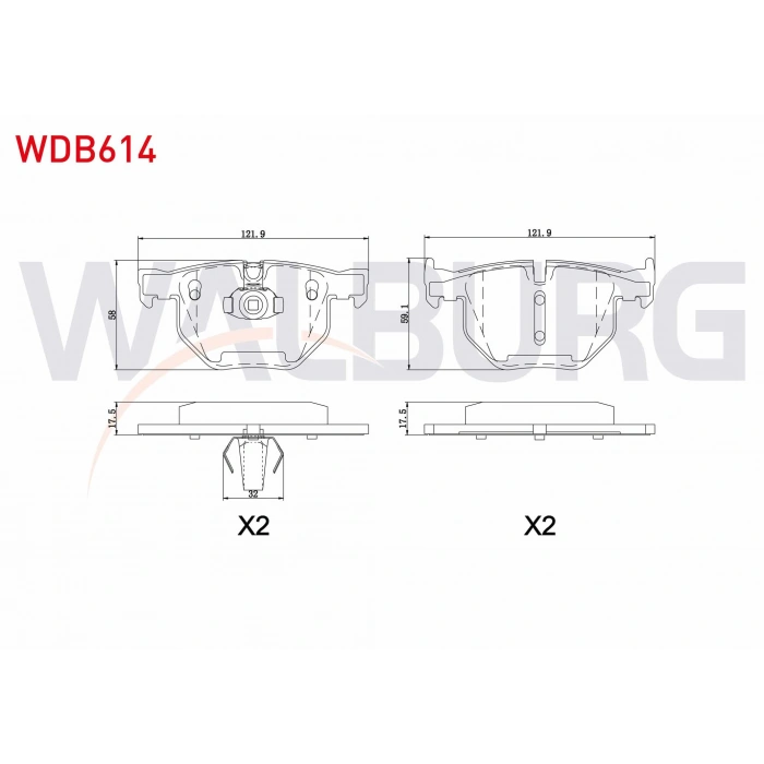 FREN BALATA ARKA BMW X5 (E70) 3.0 SI 2007-2012 / (E70) 3.0 D 2007-2012 / (E70) 4.8i 2007-2012 / (E70) 4.4i 2007-2012 / (E70) 3.5 XD 2007-2012