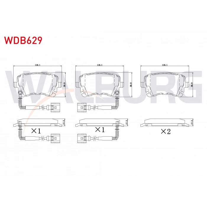 FREN BALATA ARKA FISLI AUDI A8 3.0 TDI 2003-2010/ A8 4.2 V8 TDI 2003-2010/ A8 3.0 V6 TDI 2003-2010/ A4 3.0 V6 2004-2008/ TRANSPORTER VI 2.0 TDI 2009- TRANSPORTER VII 2019-