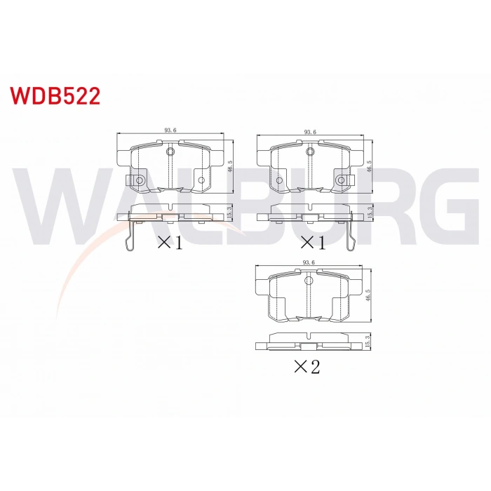 FREN BALATA ARKA HONDA ACCORD VIII (CU) 2.0 I-VTEC 2008- / ACCORD VIII (CU) 2.2 I-CDTI 2008-