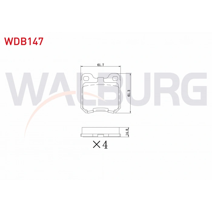 FREN BALATA ARKA OPEL VECTRA B 1.6i 1995-2003/ VECTRA B 2.0i 1995-2003/ VECTRA B 2.0 DTI 1995-2003/ VECTRA B 2.5 V6 1995-2003/ VECTRA B 2.0 DI 1995-2003/ OMEGA A 3.0i 1986-1994