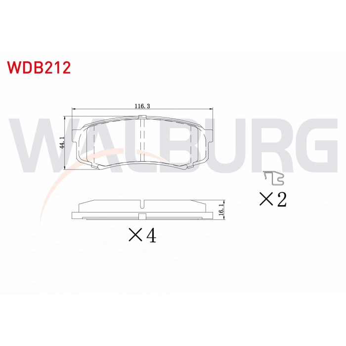 FREN BALATA ARKA TOYOTA LAND CRUISER 90 (_J9_) 3.0 D 1996-2002/ 3.0 D-4D 1996-2002 / 3.0 TD 1996-2002 / MITSUBISHI PAJERO IV (V8W,V9W) 3.2 TD 2007-/ 3.2 DI-D 2007- / 3.8 V6 2007-
